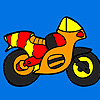 Small colorful motorbike coloring game