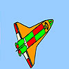Coloriage fusée coloré espace jeu