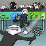 Stick Figuur Badminton 2 spel