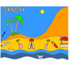 Tropical playa para colorear juego