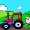 Tractor y vaca para colorear juego