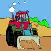 Traktor kotró színező játék