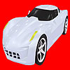White corvette car coloring game